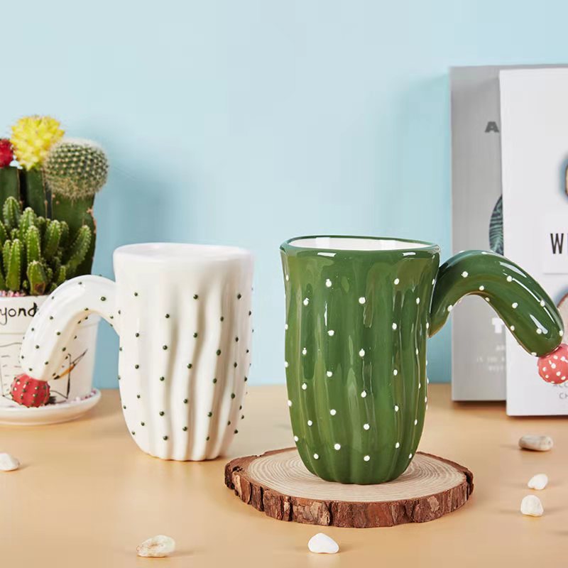 Zöld Kaktusz Bögre Újdonság Kaktusz Kávé Bögrék 14 Uncia Tea Tej Csésze Kreatív Ajándékozás Születésnapra És Fesztiválra