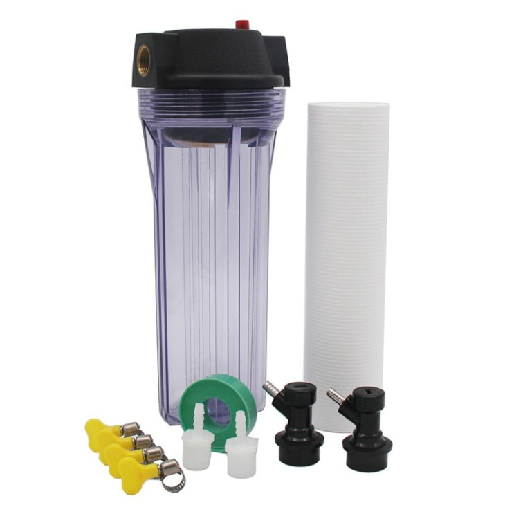 Homebrew Sörszűrőkészlet Egyfázisú 10 "Fit 1/4" (6 Mm) Belső Átmérőjű Tömlő 1 Mikron Pp Szűrő - Image 1