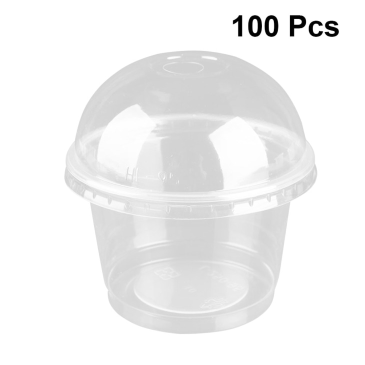 100pcs-250ml-Disposable-Mousse-dessert-cup-with-lid-Portion-Cups-Condiment-Cup-for-Sauce-Yogurt-Jelly 100Db 250 Ml Eldobható Mousse Desszert Csésze Fedő Adag Fűszerpohár Mártás Joghurt Zselés Puding Tartály - Image 1