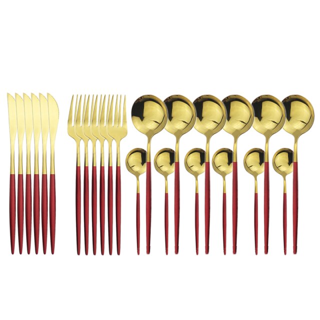 24PCS Red Gold