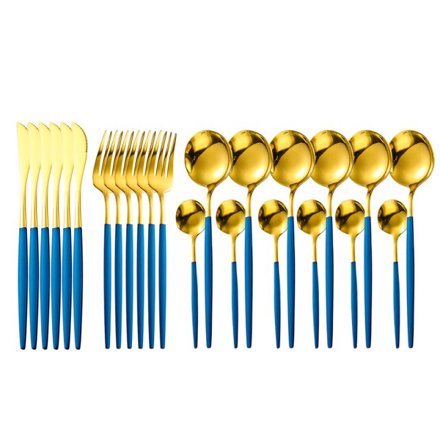 24Pcs Blue Gold