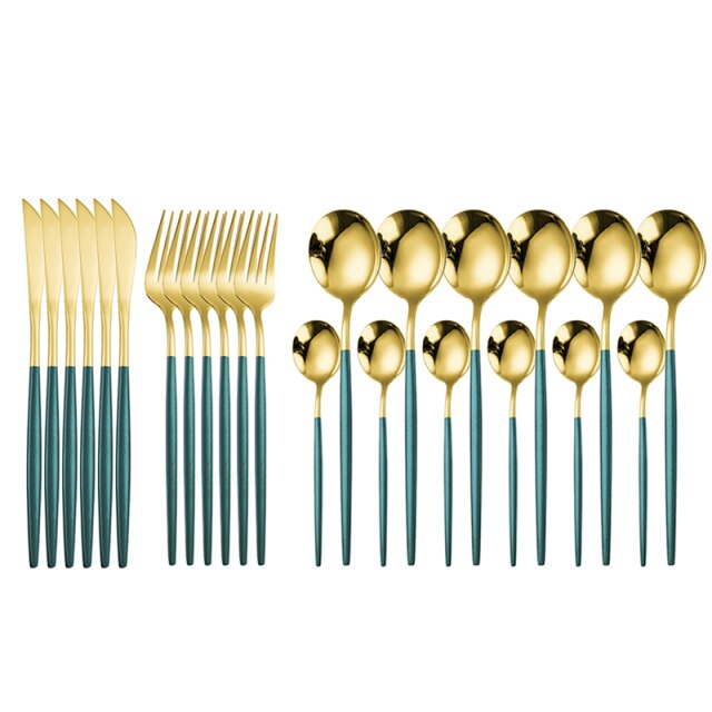 24pcs green gold