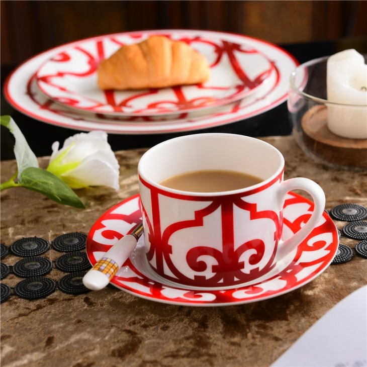 Kiváló Minőségű Csont Kínai Piros Kávéscsésze Kerámia Tea Csésze Edény Állati Asztali Héjak Esküvő És Házi Ajándékok