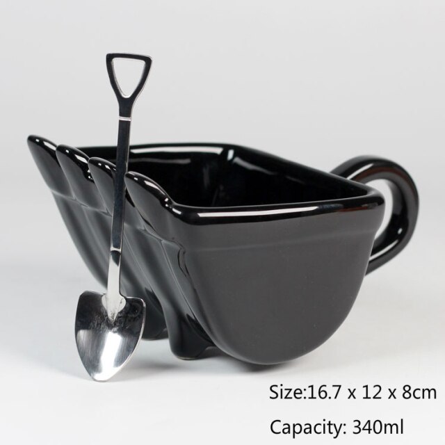 Black Mug and Spoon