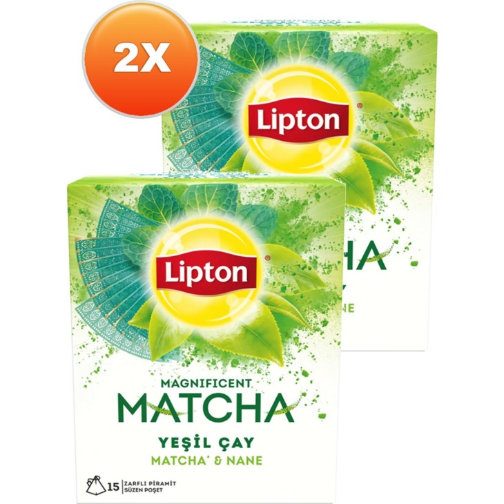 WITH-ITS-WONDERFUL-DRINK-Lipton-Magnificent-Matcha-Mint-Glass-Tea-Bag-15-x-1-5-Gr Csodálatos Italával, Lipton Magnificent Matcha Menta Teaat Zsák 15 X 1,5 Gr. Bináris Set Ingyenes Shippi̇Ng - Image 1