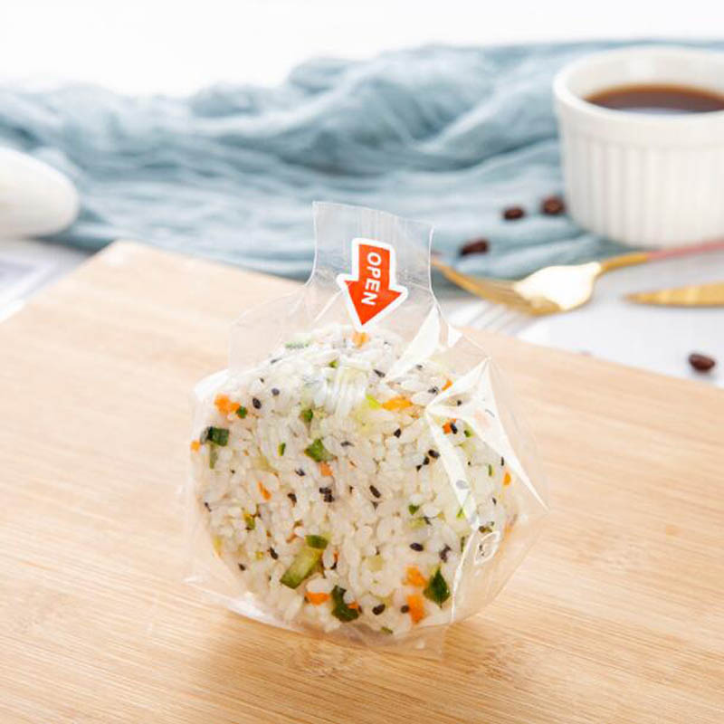 100pcs-Round-Rice-Ball-Packing-Bag-Clear-Anti-fog-Bag-Easy-Tear-Sushi-Onigiri-Packaging-Plastic 100Db Kerek Rizsgolyócsomagoló Táska Tiszta Mandzsákot Könnyű Könnycsepp Sushi Onigiri Csomagolás Műanyag Zacskó - Image 1