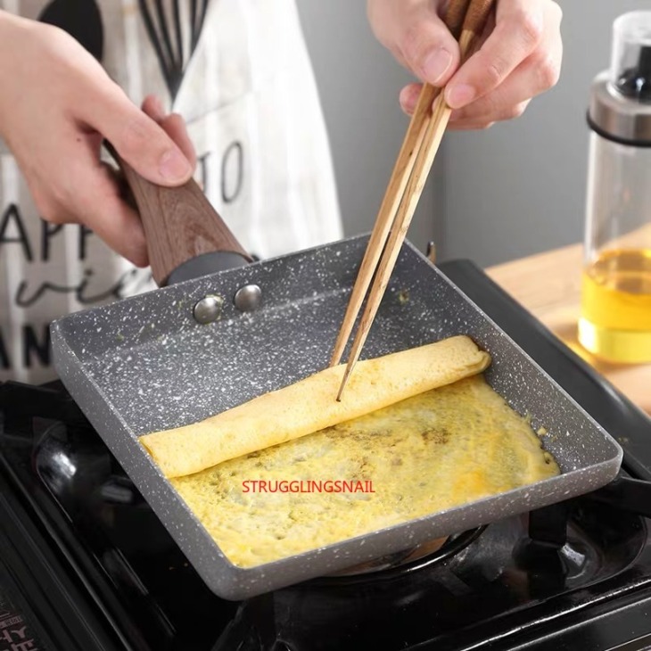 Melaleuca-Coat-Japanese-Aluminum-Alloy-Tamagoyaki-Omelette-Pan-Non-stick-Frying-Pan-Fry-Egg-Pan-Pancake Melaleuca Kabát Japán Alumínium Ötvözet Tamagoyaki Omlett Serpenyő Nem Tapadó Serpenyő - Image 1