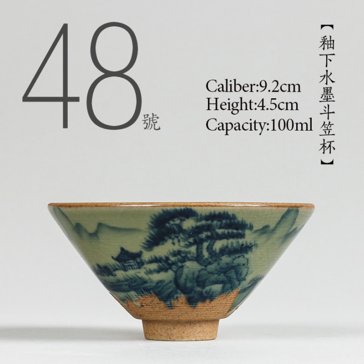 NO-048-Chinese-high-quality-Ceramic-tea-cup-100ml-Kung-fu-tea-set-Japanese-Style-Handmade No.048 Kínai Kiváló Minőségű Kerámia Tea Csésze 100Ml Kung Fu Tea Szett Japán Stílusú Kézzel Készített Festett Teás Teás Tea Tál - Image 1