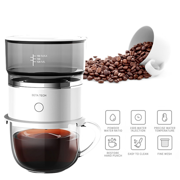 Hordozható Kávéfőző Automatikus Akkumulátor Kézi Csepegtető Kávéfőző Géppor Társ Kávézó Eszpresszó Otthoni Kávéfőző