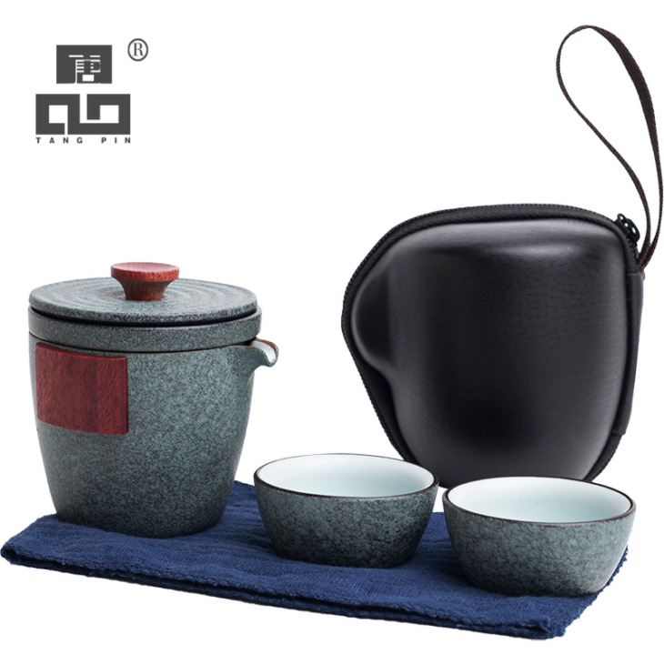 TANGPIN-ceramic-teapot-gaiwan-with-2-cups-a-tea-sets-portable-travel-tea-set-drinkware Tangpin Kerámia Teáskanna Gaiwan 2 Csésze Egy Teakészlet Hordozható Utazási Tea Szett - Image 1