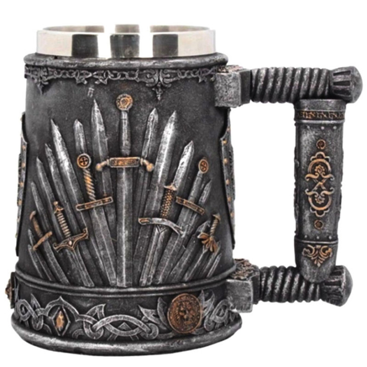 3D-Iron-Sword-Beer-Mug-Stainless-Steel-Resin-Coffee-Tankard-Mugs-Big-Capacity-Drinkware-Cup-600ml 3D Vas Kard Sör Bögre Rozsdamentes Acél Gyanta Kávé Tankartály Bögrék Nagy Kapacitás - Image 1