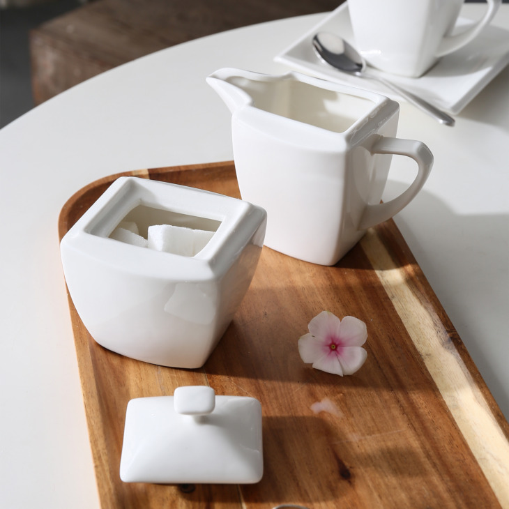 MALACASA-Blance-3-Piece-White-Ceramic-Sugar-and-Creamer-Set-for-Coffee-Tea-with-1-Piece Malacasa Blance 3 Darabos Fehér Kerámia Cukor És Tejszínkészlet Kávéhoz És Teahoz 1 Darabos Tejkannával, 1-Set Cukros Edény - Image 1
