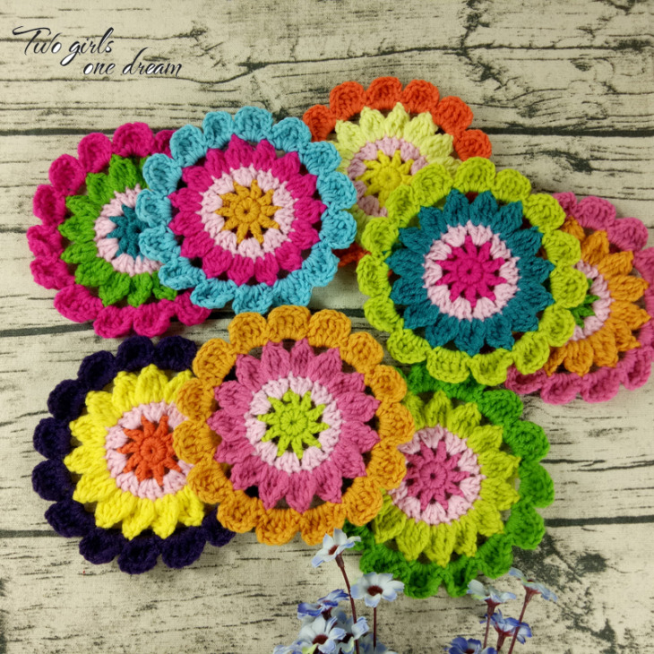 Original-DIY-Hand-Crochet-Mats-Pads-Colors-Round-Coaster-14cm-Wedding-Table-Decor-Doilies-Clothes-Wool Eredeti Diy Kézi Horgolt Szőnyegek Párnák Színek Kerek Alátét 14 Cm -Es Esküvői Asztal Dekoráció Doilies Ruhák Gyapjú Kiegészítők Patch 30Db/ - Image 1