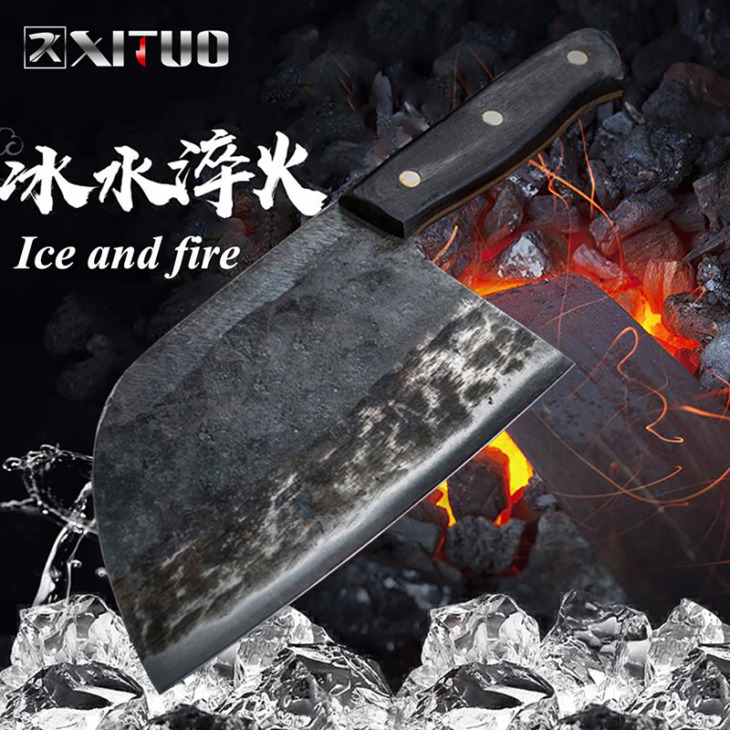 XITUO-Handmade-Forged-Chef-Knife-Full-Tang-Chinese-Cleaver-Kitchen-Knives-Meat-Vegetables-Filleting-Slicing-Butcher Xituo Kézzel Készített Kovácsolt Kovácskés Teljes Tangus Kínai Cleaver Konyhai Kések Hús Zöldségek Filé Szeletelő Henteskés Széles - Image 1