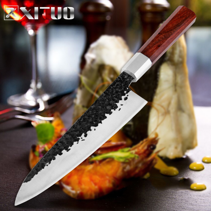 XITUO-High-Carbon-Steel-Chef-s-Knife-Japanese-Kitchen-Knife-Handmade-Forged-Sharp-Slicing-Cleaver-Kiritsuke Xituo High -Szén Steel Chef Kése Japán Konyhai Kés Kézzel Készített Kovácsolt, Éles Szeletelő Cleaver Kiritsuke Gyuto Főzési Eszközök - Image 1