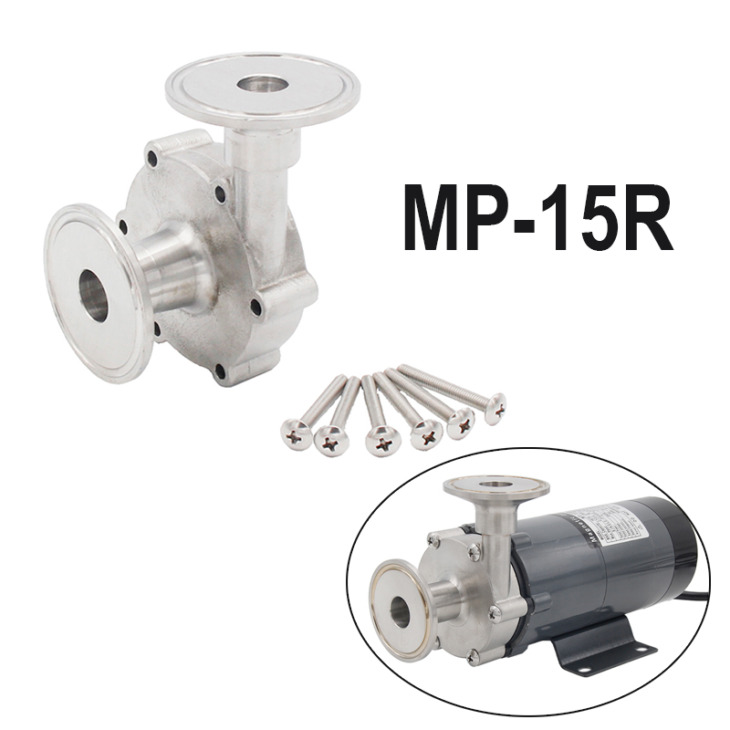 1-5-Tri-Clamp-50-5mm-Stainless-Steel-Pump-Head-for-MP-15R-Magnetic-Pump-Include 1,5 "Tri Bilincs (50,5 Mm) Rozsdamentes Acél Szivattyú Fej Az Mp-15R Mágneses Szivattyúhoz - Image 1