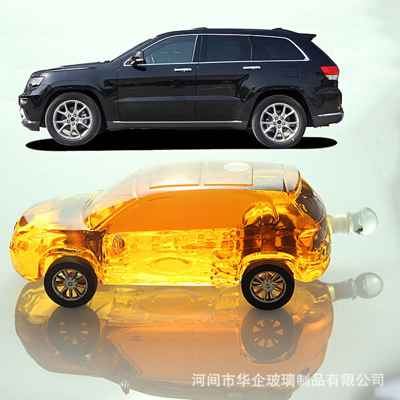 1000 Ml -Es Autó Alakú Palack Autó Kézműves Palack Dekanter Üveg Nagy Boroszilikát Otthoni Bútorok - Image 1