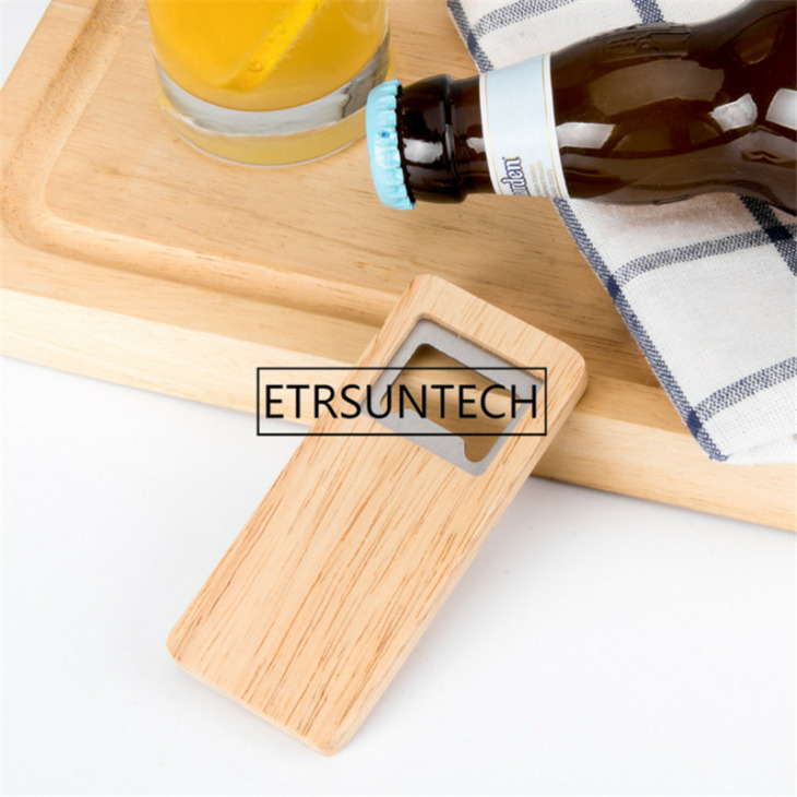 10 Darabos Fa Sör Palack Nyitó Fa Fogantyú Dugóhúzó Rozsdamentes Acél Négyzet Alakú Nyitók Bár Konyhai Kiegészítők Buli Ajándék - Image 4