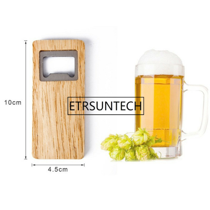 10 Darabos Fa Sör Palack Nyitó Fa Fogantyú Dugóhúzó Rozsdamentes Acél Négyzet Alakú Nyitók Bár Konyhai Kiegészítők Buli Ajándék - Image 2