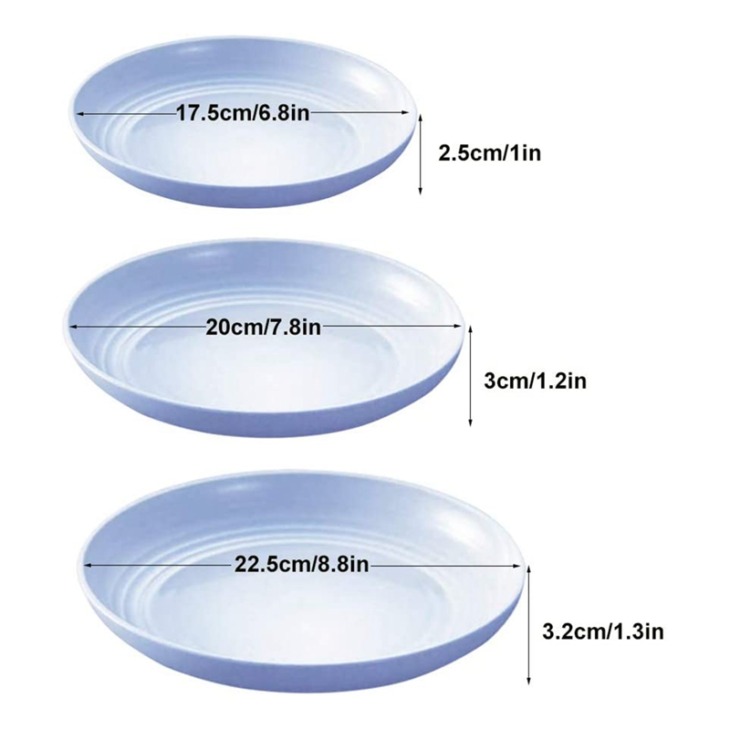 12 Csomagolás Búzaszalmalap -Készlet, Vacsora Ételek, Vacsora Tányér, Saláta, Tészta, Steak, Gyümölcs (6,8 Hüvelyk, 7,8 Hüvelyk, 8,8 Hüvelyk) - Image 3