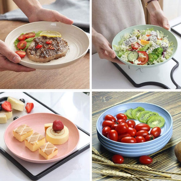 12 Csomagolás Búzaszalmalap -Készlet, Vacsora Ételek, Vacsora Tányér, Saláta, Tészta, Steak, Gyümölcs (6,8 Hüvelyk, 7,8 Hüvelyk, 8,8 Hüvelyk) - Image 5