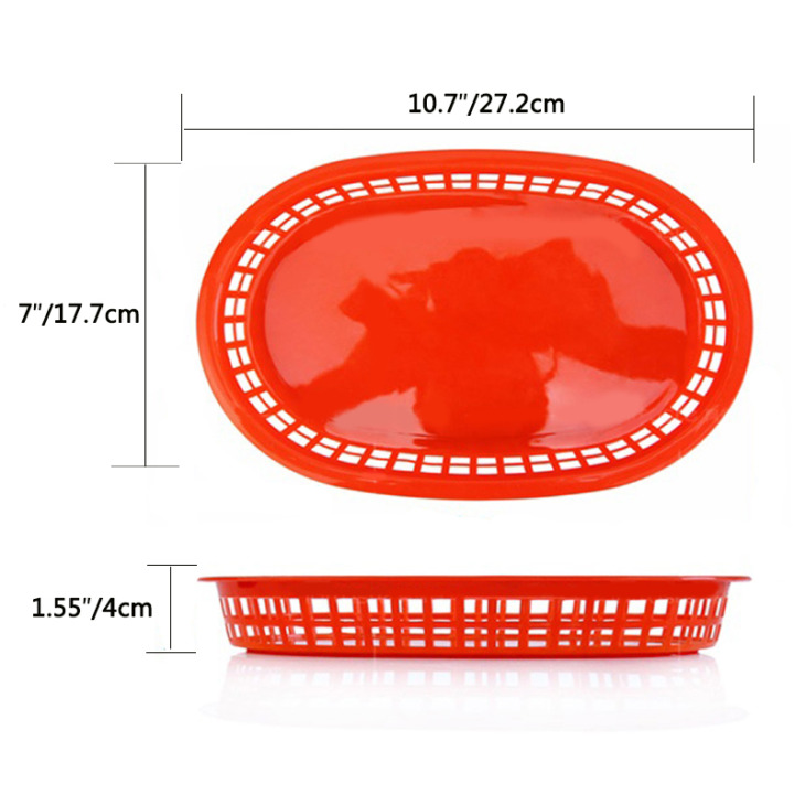 12Db Gyorséttermi Tál Élelmiszer -Minőségű Műanyag Francia Krumpli Kosarak Hot Dog Hamburger Vacsora Étterem Étterem Tálca Bár Szerszámok - Image 4