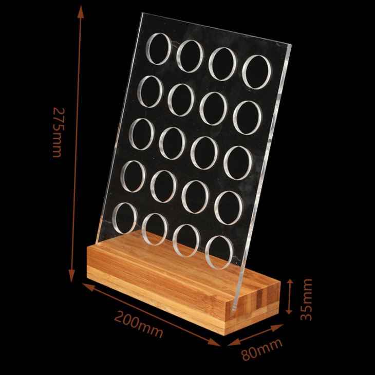 1Dc Akril Kávé Hüvelytartótartó Kapszula Tároló Állvány Bambusz Alappal 20Db Nespresso Kapszulához - Image 3