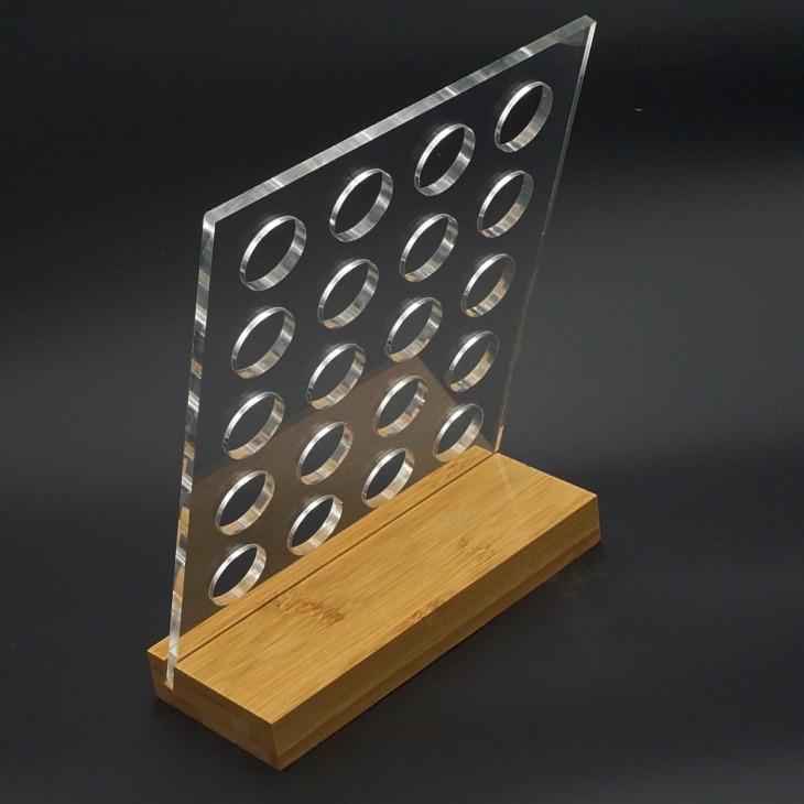 1Dc Akril Kávé Hüvelytartótartó Kapszula Tároló Állvány Bambusz Alappal 20Db Nespresso Kapszulához - Image 5