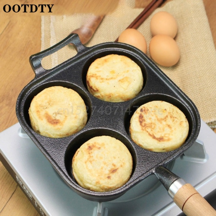 4/6 Lyukak Omlett Serpenyő A Hamburger Tojáshoz Sonka Palacsinta Készítő Serpenyők Nem Tapadók Nincs Olaj Füst Reggeli Főző Edény Gáz Kályha - Image 4