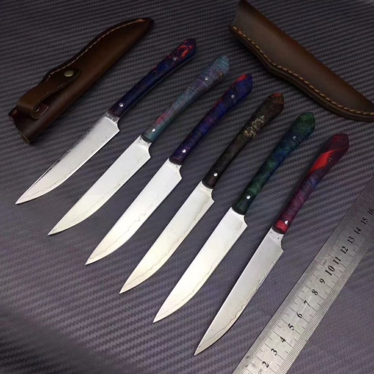 4 "Hüvelykes Damaszkusz Acél Stabiliza Fa Többfunkciós Segédprogram Séf Acél Kések Konyhai Kések Éles Hasító Szeletelő Kés - Image 1