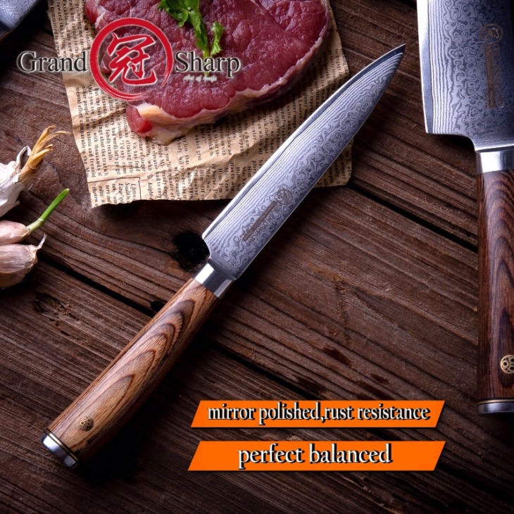 5 Hüvelykes Segédprogram Kés 67 Rétegek Japán Damaszkusz Acél Vg10 Séf Konyhai Kései Főző Otthoni Szerszám Bbq Steak Kés Ultra Éles - Image 4