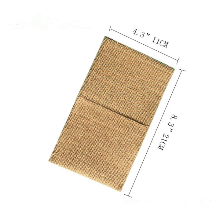50Db Rusztikus Jute Evőeszközök Zsebvászon Esküvői Kés És Villa Zseb Tasak Vintage Utazási Esküvői Dekorációs Asztali Asztaldíszek - Image 3