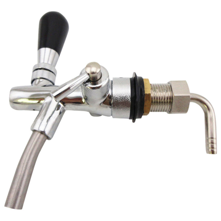 Adjustable-G5-8-Draft-Beer-Faucet-With-Flow-Controller-Draft-Shank-Tap-Chrome-Plating-For-Keg Állítható G5/8 Huzat Csaptelep Áramlásvezérlővel, Huzat Szár Krómozás Krómozáshoz Keg Tap Homebrew Sör -Adagolóhoz - Image 1