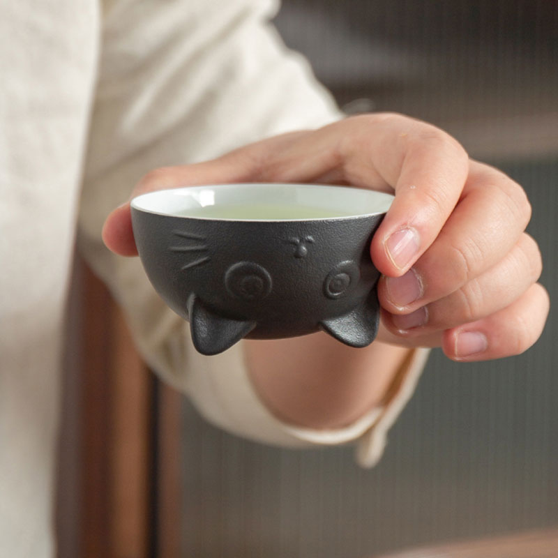 Macska Sorozat Utazási Hordozható Kerámia Teakészlet Teáskanna Teáscsészék Utazási Táska Irodai Otthoni Utazáshoz Nin668 - Image 4