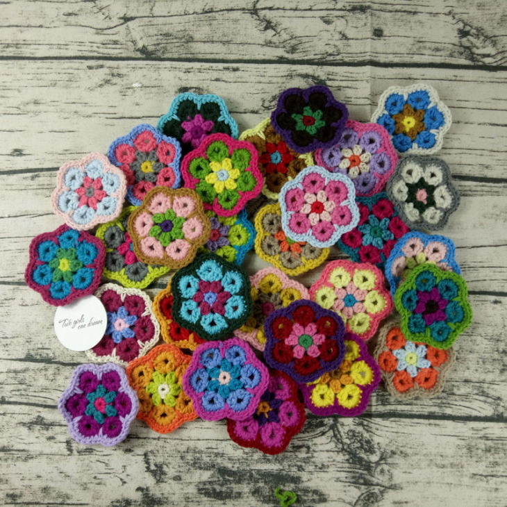 Dekorációs Horgolt Doilies Kézzel Készített Horgolt Kupa Pad Multicolor Virágok Alátétek Kerek Asztali Szőnyegek 8 Cm Gyapjú Ruhák Javítás 30Db/ - Image 3