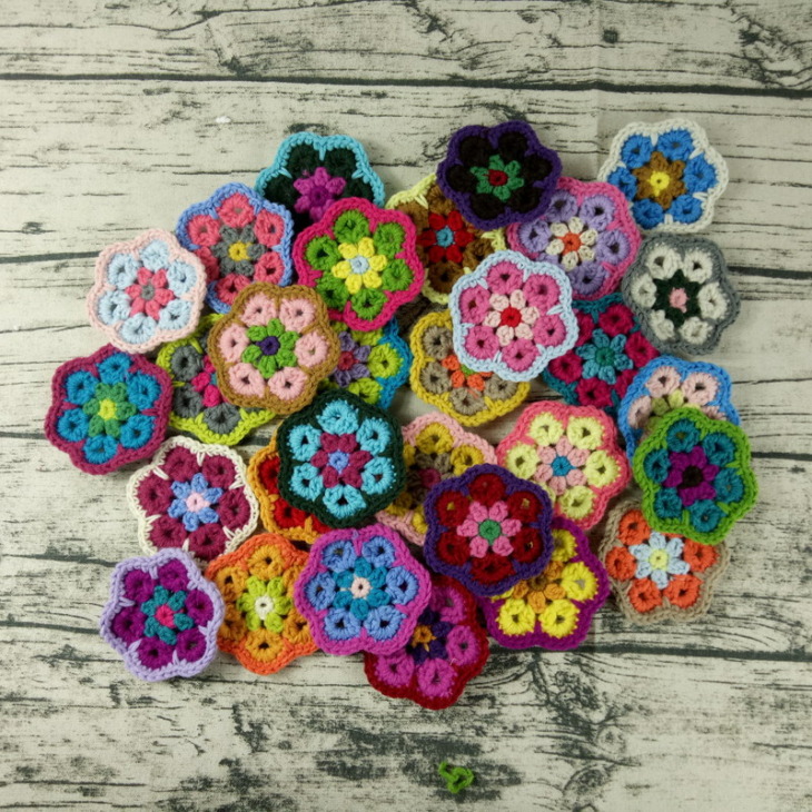 Dekorációs Horgolt Doilies Kézzel Készített Horgolt Kupa Pad Multicolor Virágok Alátétek Kerek Asztali Szőnyegek 8 Cm Gyapjú Ruhák Javítás 30Db/ - Image 2