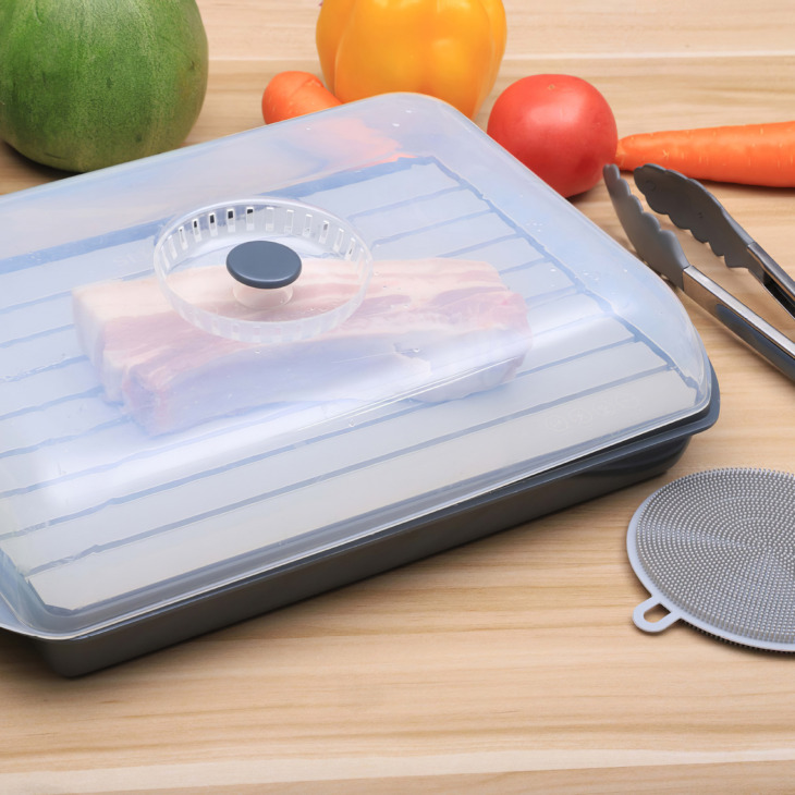 Leolfosztó Tálca Leolvasztási Lemez Gyors Megolvadó Tálca Élelmiszer -Borítóval Vágó Deszkák Konyhai Eszközök Főzés Hús Baromfi Szerszámok - Image 1