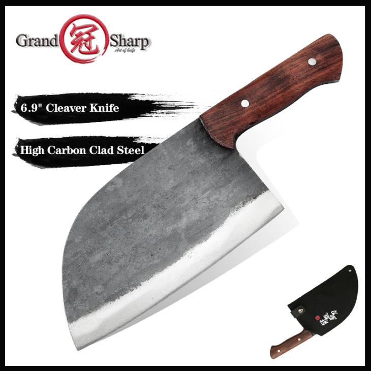Grandsharp-Handmade-Chinese-Cleaver-Chef-Knife-Manganese-Steel-ECO-Friendly-Kitchen-Knives-Slicing-Chopping-Cooking-Home Grandsharp Kézzel Készített Kínai Cleaver Séf Kés Mangán Acél Ökobarát Konyhai Kések Szeletelése Darabolás Főzési Otthoni Szerszámok - Image 1