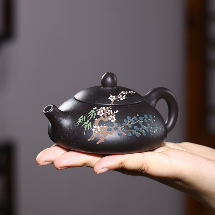 Kézzel Készített Virágfestés Shipiao Tea Vízforraló Yixing Lila Agyag Teáskannák Zöld Vörös Tea Otthoni Kung Fu Teamárkészletek 160 Ml - Image 3