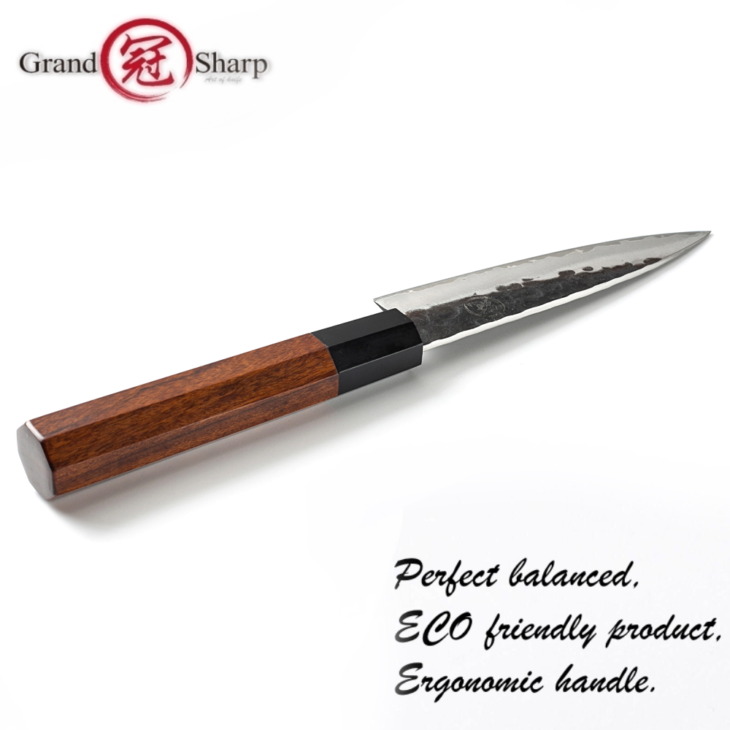 Kézzel Készített Kiskés 145 Mm Japán Aus-10 3 Réteg Rozsdamentes Acél Mini Séf Konyhai Főzési Szerszámok Cleaver Szeletelő Gyümölcs - Image 6