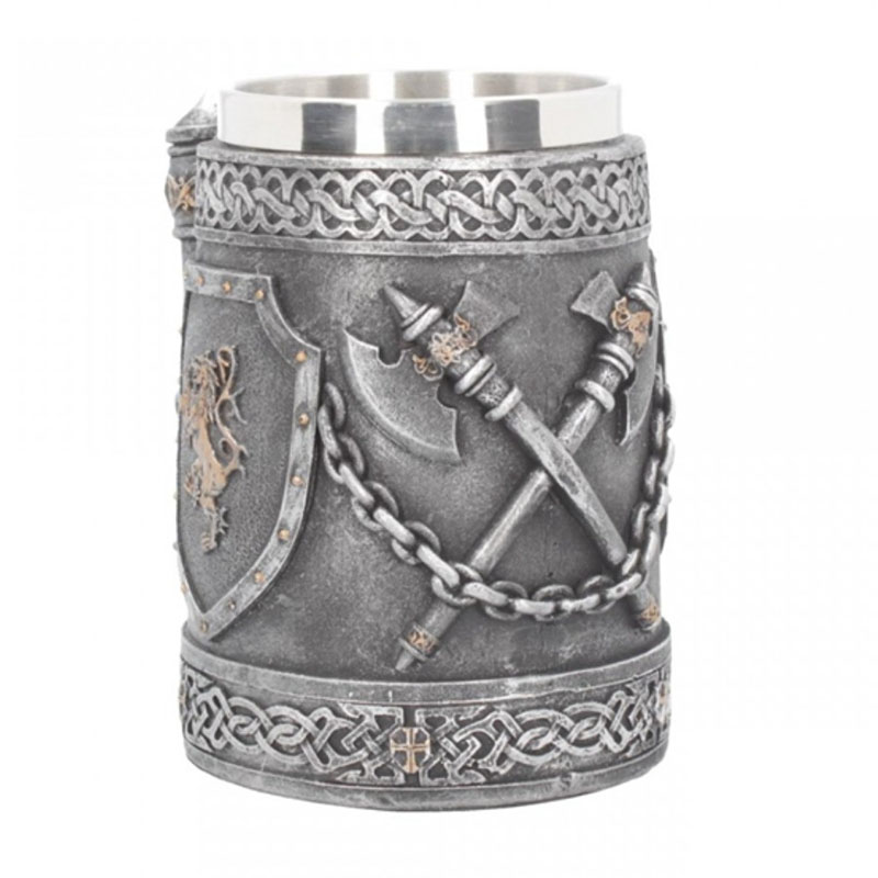 Középkori Hatchet Design 3D Sör Bögre Nagy Kapacitású Tankard Rozsdamentes Acél Gyanta Kávéscsészék És Bögrék Karácsonyi Halloween Ajándék - Image 4