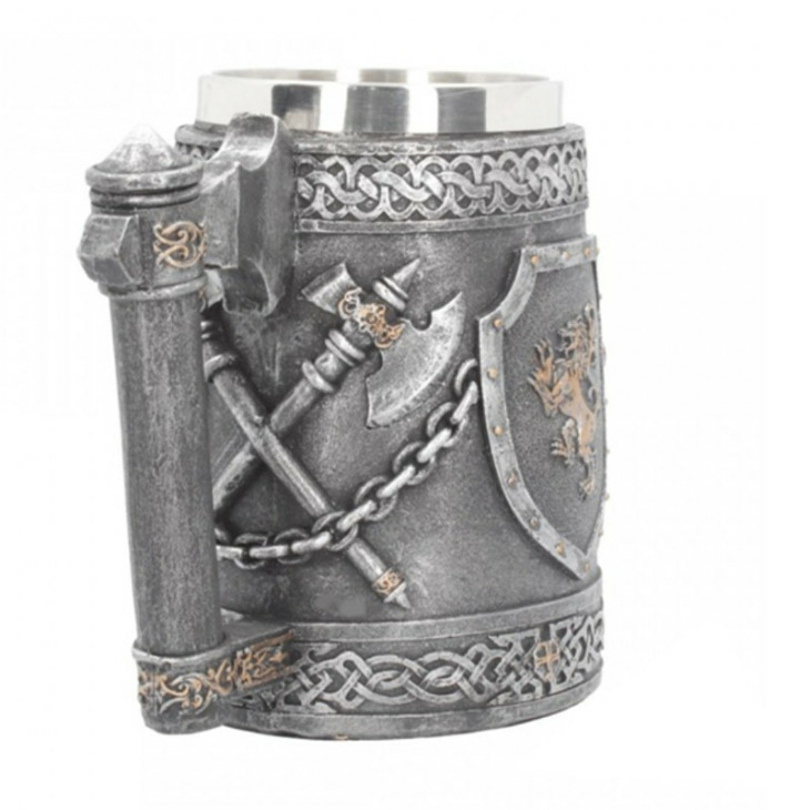 Középkori Hatchet Design 3D Sör Bögre Nagy Kapacitású Tankard Rozsdamentes Acél Gyanta Kávéscsészék És Bögrék Karácsonyi Halloween Ajándék - Image 5