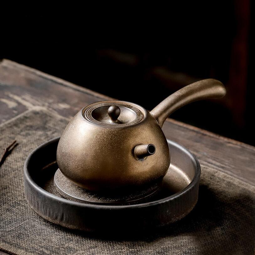 Pinny Retro Kerámia Arany Máz Teáskanna Trivets Japán Stílusú Kung Fu Tea Tálca Pigmentált Teáskanna Kézműves Tálca - Image 3