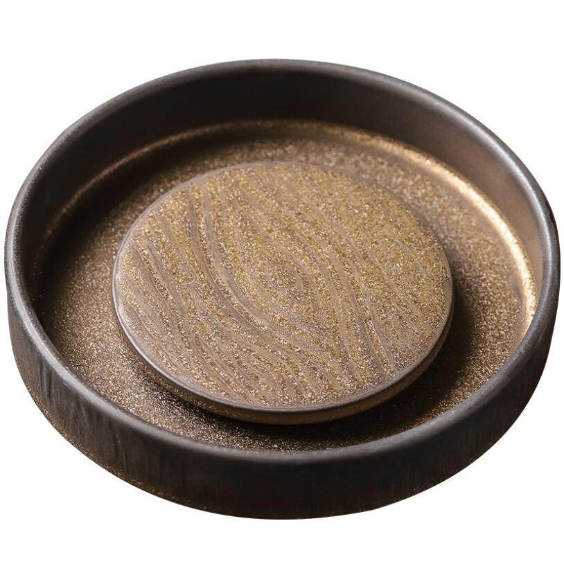 Pinny Retro Kerámia Arany Máz Teáskanna Trivets Japán Stílusú Kung Fu Tea Tálca Pigmentált Teáskanna Kézműves Tálca - Image 5