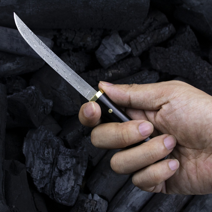 Kis Szamuráj Damaszkusz Acélkés Gyümölcskés Mini Kés Egyenes Kés Hordozható Önvédelem Kést Ajándék Késés Doboz - Image 4