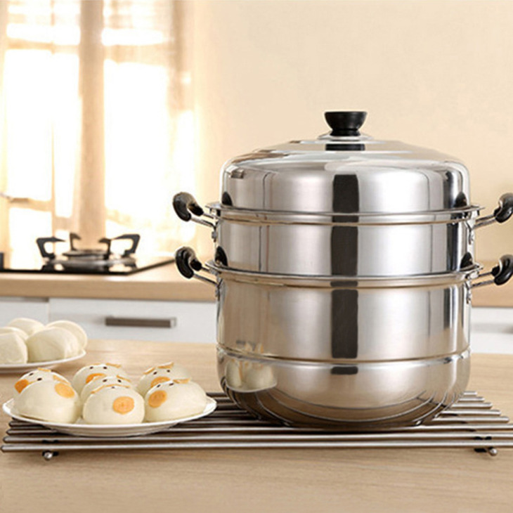 Stainless-Steel-Three-layer-Thick-Steamer-Multifunction-Soup-Steam-Pot-Universal-Cooking-Pots-for-Induction-Cooker Rozsdamentes Acél Háromrétegű Vastag Gőzös Multifunkciós Leves Gőz Edény Univerzális Főzőedények Indukciós Tűzhely Gáztűzhelyhez - Image 1