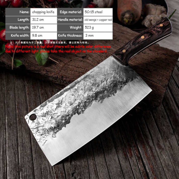 Teljesen Kézzel Készített Konyhai Kés 5Cr15 Rozsdamentes Acél Kovácsolt Kés Wenge 58Hrc Darabolás Szeletelő Séf Kések Kínai Konyhai Szerszámok - Image 5