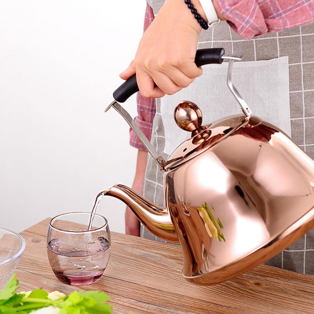 Sípoló Vízforraló Infuser Laza Levél Rozsdamentes Acél Teáskanna Rózsa Arany Tea Vízforraló Kályha -Indu - Image 2