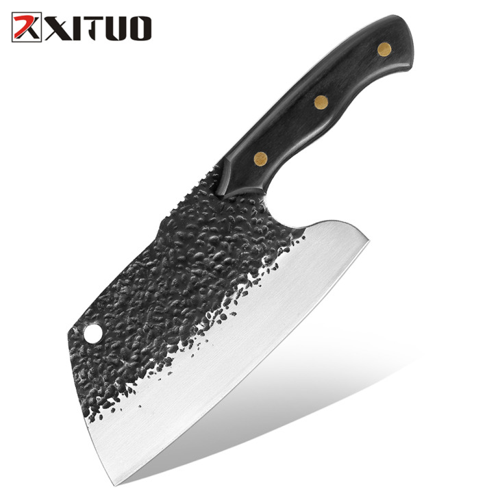 XITUO-7-Inch-Cleaver-Knife-Handmade-Forging-Butcher-Kitchen-Chef-or-Hunting-Cooking-Utility-Knives-Meat Xituo 7 Hüvelykes Hasított Kés Kézzel Készített Kovácsolt Kovácsolt Kovácsolás Vagy Vadászat Főzési Segédprogram Kések Hús Zöldség Filé Is - Image 1