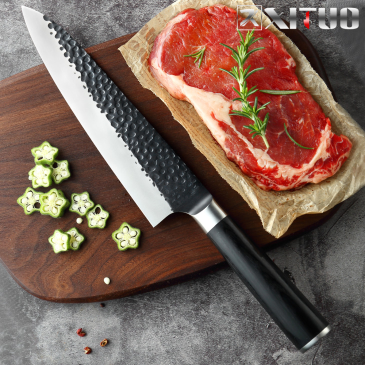Xituo Magas Szén Acél 8 Hüvelykes Séf Kés Japán Kézi Kovácsolt Nem Tapadós Éles Szelet Húskés Gyümölcs Zöldség Főző Eszköz Új - Image 4